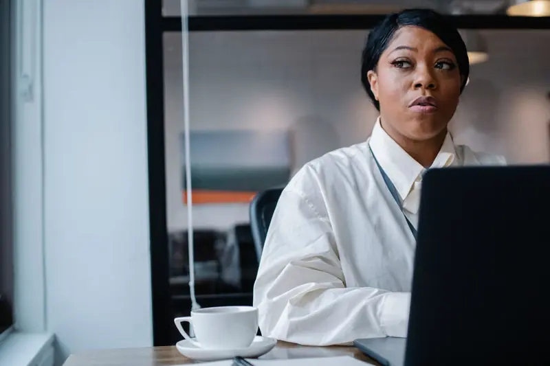 Finance executive checking outstanding payments